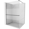 Mexen Kioto+ paroi de douche avec étagère Walk-in 80 x 200 cm, transparent/neutre, gris canon brossé - 800-080-121-66-35