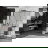 Mexen Kioto+ paroi de douche avec étagère Walk-in 110 x 200 cm, motif noir, gun gray brossé - 800-110-121-66-78