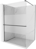 Mexen Kioto+ paroi de douche avec étagère Walk-in 110 x 200 cm, transparent/mat, gris gun brossé - 800-110-121-66-35