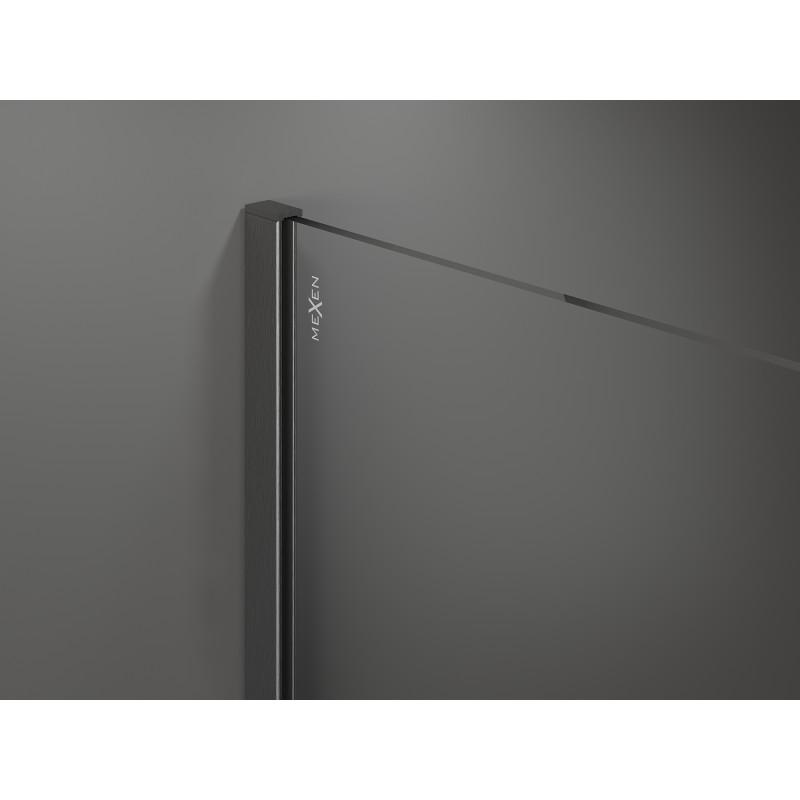 Mexen Kioto+ paroi de douche avec étagère Walk-in 110 x 200 cm, transparent/givre, gris pistolet brossé - 800-110-121-66-35