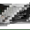 Mexen Kioto+ paroi de douche avec étagère Walk-in 70 x 200 cm, motif noir, gun metal - 800-070-121-95-78
