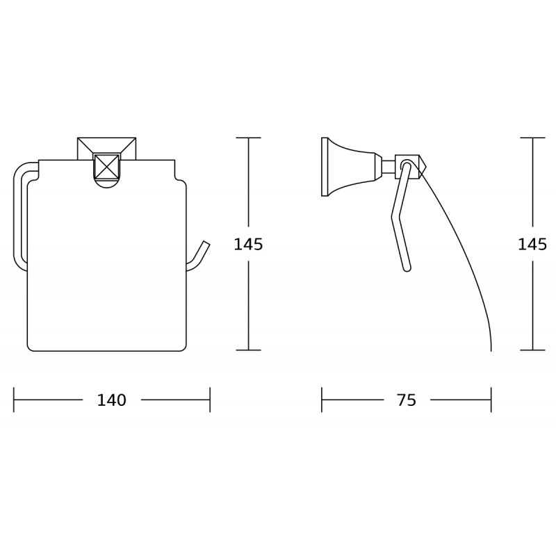Mexen Dalia support de papier toilette, noir - 7017333-70