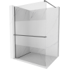 Mexen Kioto+ paroi de douche avec étagère Walk-in 70 x 200 cm, transparent/givre, métal canon - 800-070-121-95-35