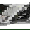 Mexen Kioto+ paroi de douche avec étagère Walk-in 140 x 200 cm, motif noir, doré brossé - 800-140-121-55-78