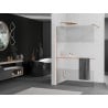 Mexen Kioto+ cloison de douche avec étagère Walk-in 140 x 200 cm, transparent/givré, cuivre brossé - 800-140-121-65-35