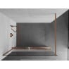 Mexen Kioto+ cloison de douche avec étagère Walk-in 140 x 200 cm, transparent/givré, cuivre brossé - 800-140-121-65-35