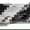 Mexen Kioto+ paroi de douche avec étagère Walk-in 70 x 200 cm, motif blanc, gris gun brossé - 800-070-121-66-85