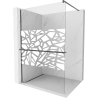 Mexen Kioto+ paroi de douche avec étagère Walk-in 70 x 200 cm, motif blanc, gris gun brossé - 800-070-121-66-85