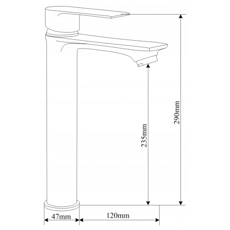Mexen Royo robinet de lavabo haut, chrome - 72210-00