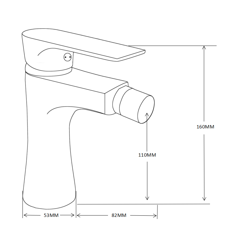 Mexen Axel robinet de bidet, noir - 73820-70