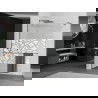 Mexen Kioto+ paroi de douche avec étagère Walk-in 140 x 200 cm, motif blanc, couleur gun metal - 800-140-121-95-85