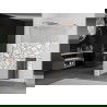 Mexen Kioto+ paroi de douche avec étagère Walk-in 100 x 200 cm, motif blanc, laiton brossé - 800-100-121-65-85