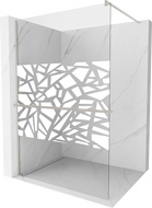 Mexen Kioto+ paroi de douche avec étagère Walk-in 100 x 200 cm, motif blanc, nickel brossé - 800-100-121-97-85