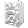 Mexen Kioto+ paroi de douche avec étagère Walk-in 140 x 200 cm, motif blanc, gris foncé brossé - 800-140-121-66-97