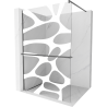 Mexen Kioto+ paroi de douche avec étagère Walk-in 80 x 200 cm, vague blanche, métal gris - 800-080-121-95-97