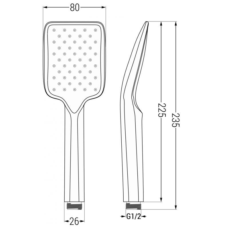 Mexen R-62 pomme de douche 1 fonction, graphite - 79562-66