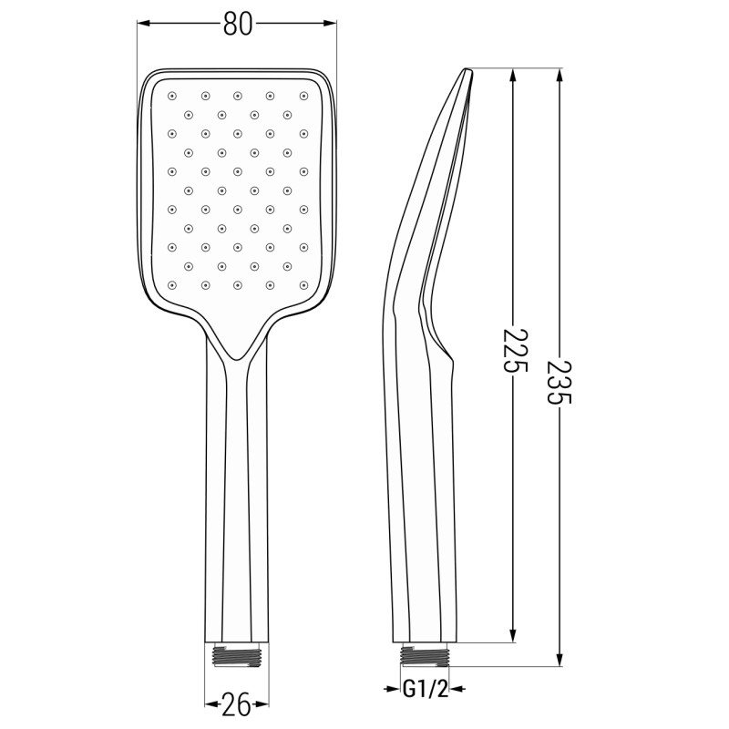 Mexen R-62 pommeau de douche 1 fonction, gris canon brossé - 79562-66