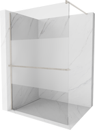 Mexen Kioto+ paroi de douche avec étagère Walk-in 120 x 200 cm, transparent/opaque, en nickel brossé - 800-120-121-97-35
