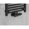 Mexen vanne de radiateur d'angle/droit, Duplex, DN50, noir - W908-000-70