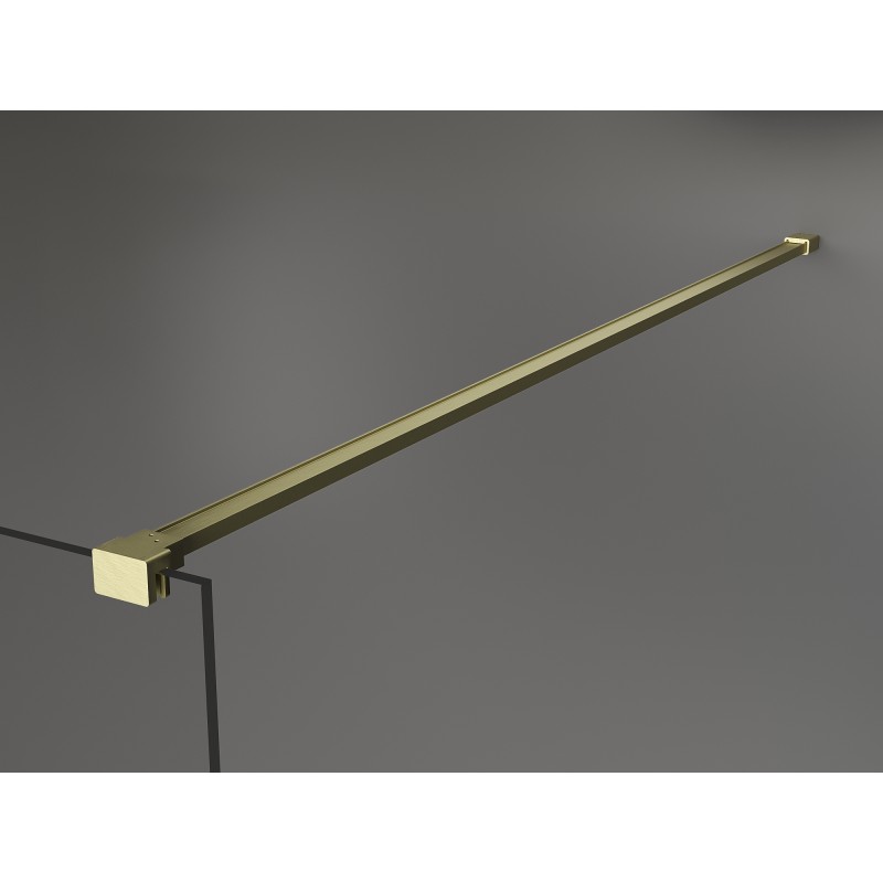 Mexen Kioto+ paroi de douche avec étagère Walk-in 70 x 200 cm, transparent/givré, or brossé - 800-070-121-55-35