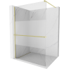 Mexen Kioto+ paroi de douche avec étagère Walk-in 70 x 200 cm, transparent/serre, finition dorée - 800-070-121-55-35