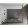 Mexen Kioto+ paroi de douche avec étagère Walk-in 120 x 200 cm, vague blanche, cuivre brossé - 800-120-121-65-97