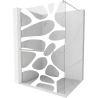 Mexen Kioto+ paroi de douche avec étagère Walk-in 120 x 200 cm, motif blanc, nickel brossé - 800-120-121-97-97