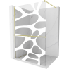 Kioto+ Mexen paroi de douche avec étagère Walk-in 70 x 200 cm, motif blanc, finition dorée brossée - 800-070-121-55-97
