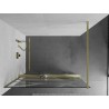 Mexen Kioto+ paroi de douche avec étagère Walk-in 100 x 200 cm, vague blanche, doré brossé - 800-100-121-55-97