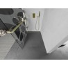 Mexen Kioto+ paroi de douche avec étagère Walk-in 100 x 200 cm, vague blanche, doré brossé - 800-100-121-55-97