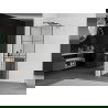 Mexen Kioto+ paroi de douche avec étagère Walk-in 70 x 200 cm, motif noir, gris fuselage brossé - 800-070-121-66-77