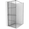 Mexen Kioto+ paroi de douche Walk-in 70 x 200 cm, motif noir, gun metal - 800-070-121-95-77