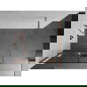 Mexen Kioto+ paroi de douche avec étagère Walk-in 120 x 200 cm, motif noir, laiton brossé - 800-120-121-65-77