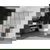 Mexen Kioto+ paroi de douche avec étagère Walk-in 120 x 200 cm, motif noir, nickel brossé - 800-120-121-97-77