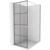 Mexen Kioto+ paroi de douche avec étagère Walk-in 80 x 200 cm, grille noire, nickel brossé - 800-080-121-97-77