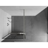 Mexen Kioto+ paroi de douche avec étagère Walk-in 80 x 200 cm, grille noire, nickel brossé - 800-080-121-97-77