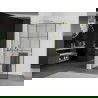 Mexen Kioto+ paroi de douche Walk-in 120 x 200 cm, motif noir, doré brossé - 800-120-121-55-77
