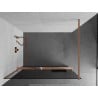 Mexen Kioto+ paroi de douche Walk-in 70 x 200 cm, gris, laiton brossé - 800-070-121-65-40