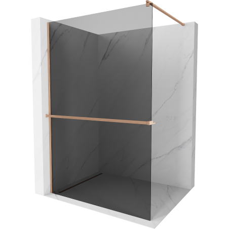 Mexen Kioto+ paroi de douche Walk-in 70 x 200 cm, gris, laiton brossé - 800-070-121-65-40