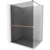 Mexen Kioto+ paroi de douche Walk-in 70 x 200 cm, gris, laiton brossé - 800-070-121-65-40