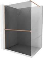 Mexen Kioto+ paroi de douche avec étagère Walk-in 100 x 200 cm, graphite, laiton brossé - 800-100-121-65-40