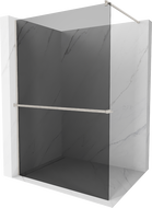 Mexen Kioto+ paroi de douche avec étagère Walk-in 110 x 200 cm, graphite, nickel brossé - 800-110-121-97-40