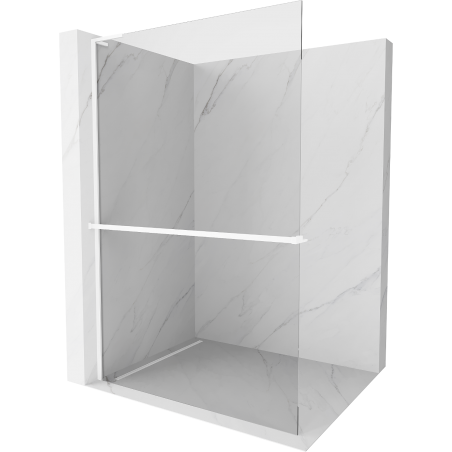Paroi de douche Mexen Kioto+ L avec étagère Walk-in 70 x 200 cm, transparent, blanche - 800-070-123-20-00