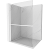 Paroi de douche Mexen Kioto+ L avec étagère Walk-in 70 x 200 cm, transparent, blanche - 800-070-123-20-00