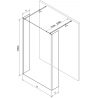Mexen Kioto paroi de douche autoportante 155 x 30 x 30 cm, transparent, doré - 800-155-030-222-50-00-030