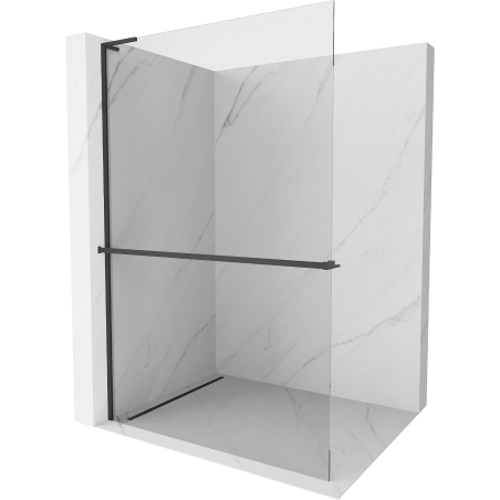 Mexen Kioto+ L paroi de douche avec étagère Walk-in 85 x 200 cm, transparent, noir - 800-085-123-70-00