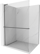 Mexen Kioto+ L paroi de douche avec étagère Walk-in 100 x 200 cm, transparent, métal gun - 800-100-123-95-00