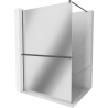 Mexen Kioto+ paroi de douche avec étagère Walk-in 70 x 200 cm, miroir, gris foncé brossé - 800-070-121-66-50