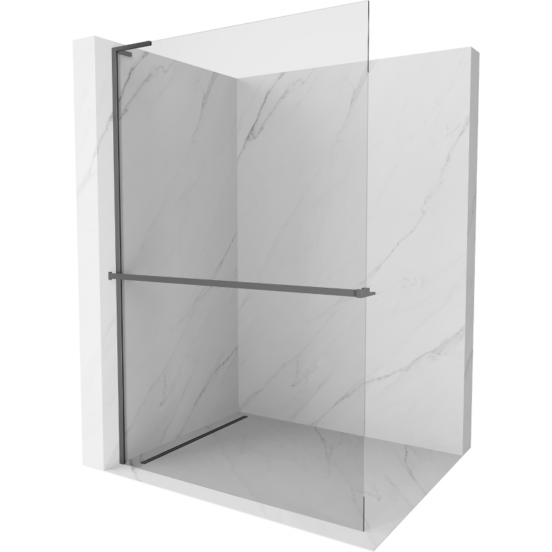 Mexen Kioto+ L paroi de douche avec étagère Walk-in 60 x 200 cm, transparent, gun metal - 800-060-123-95-00