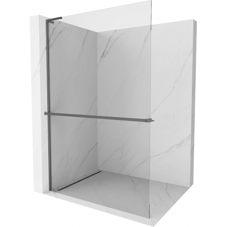 Mexen Kioto+ L paroi de douche avec étagère Walk-in 60 x 200 cm, transparent, gun metal - 800-060-123-95-00